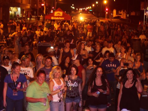 Crowd at an outdoor downtown show
