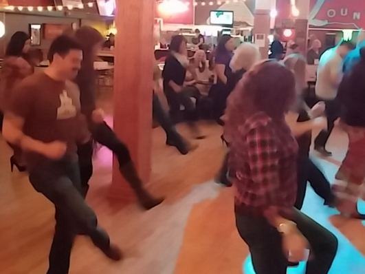 Line dancing at Fifi's
